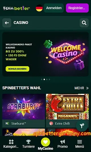 Online-Casino von SpinBetter Deutschland